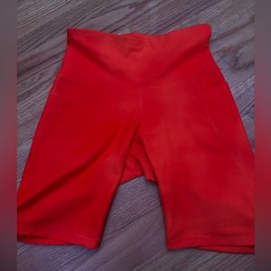 Bright orange biker shorts